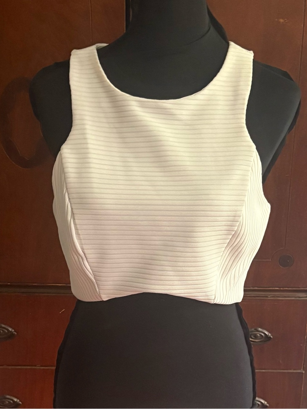 one clothing Cream Ribbed Crop Tank